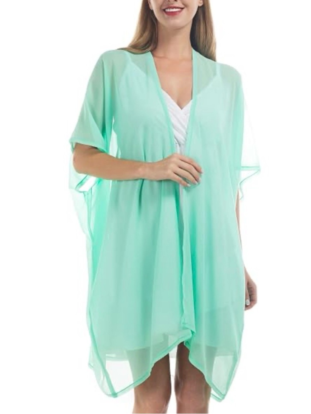 LuLaRoe Mint Green Sheer Cover-Up Kimono